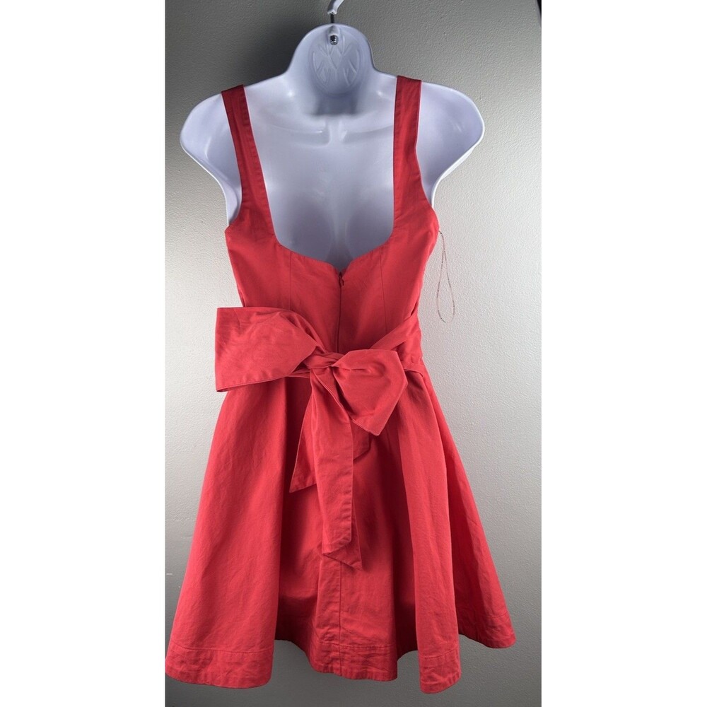 Rare London Red bow back Mini Dress Size 4 Flirty Skater - Picture 7 of 11